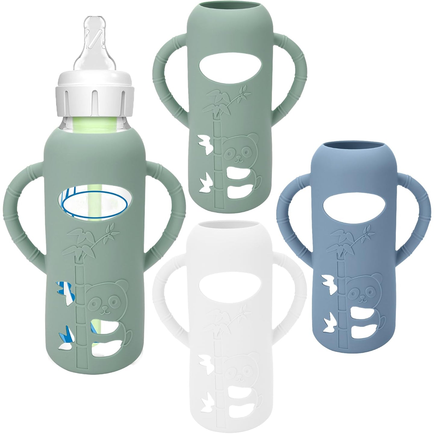 3 Pack Silicone Sleeves For Dr. Brown'S Glass Baby Bottles - Drop Protection Baby Bottle Sleeves,Compatible With Dr. Brown'S New