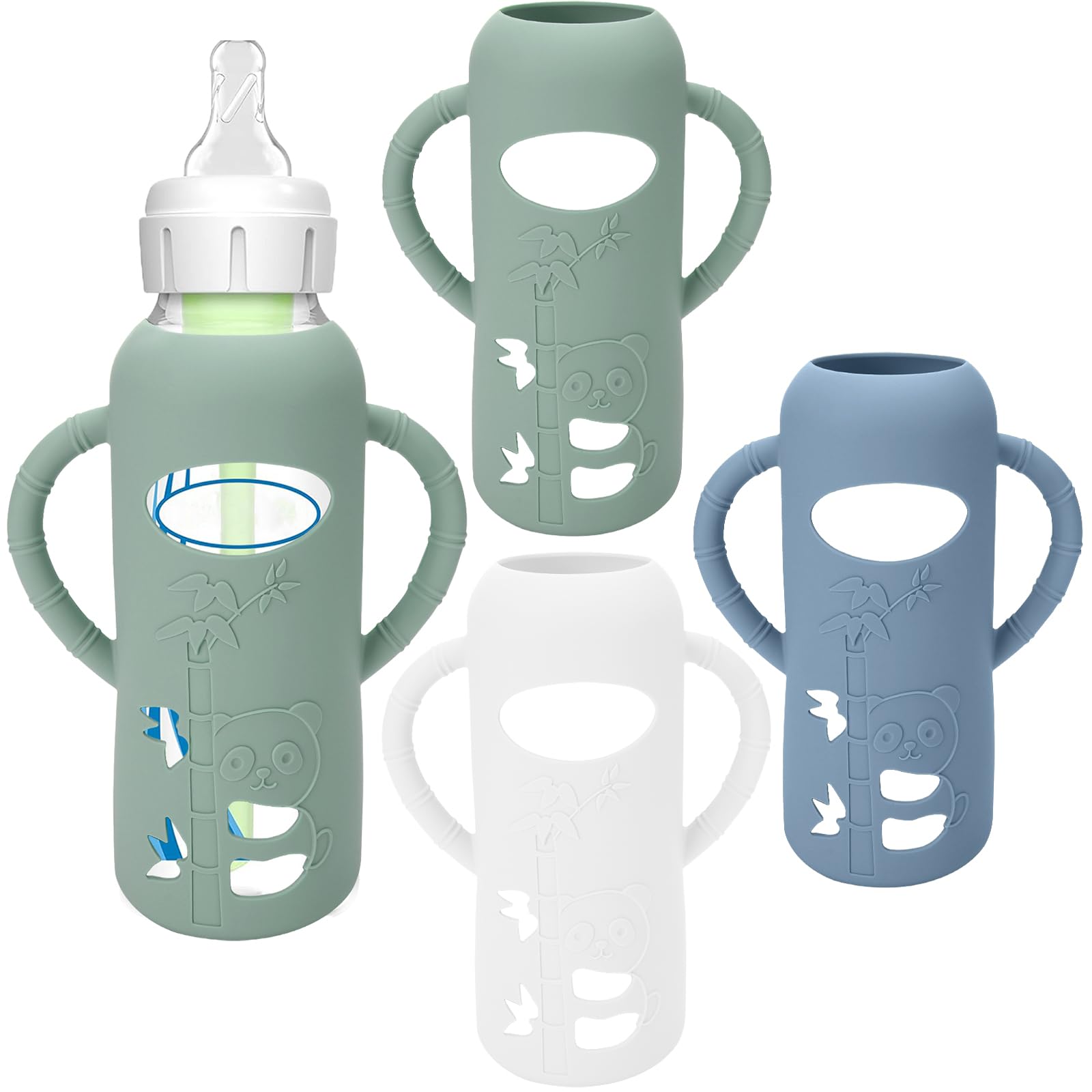 3 Pack Silicone Sleeves For Dr. Brown'S Glass Baby Bottles - Drop Protection Baby Bottle Sleeves,Compatible With Dr. Brown'S New