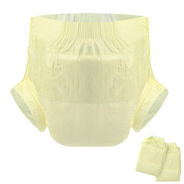 Cutieplusu Adult Diapers Heavy Absorption Dry Surface Disposable Adult Diaper All Night-Yellow 2 Pieces (Medium 28'-38')