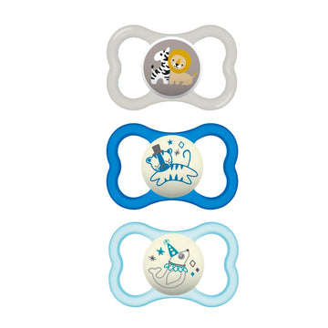 Mam Air Day & Night Baby Pacifier, For Sensitive Skin, Glows In The Dark, 3 Pack, 16+ Months, Boy,3 Count (Pack Of 1)