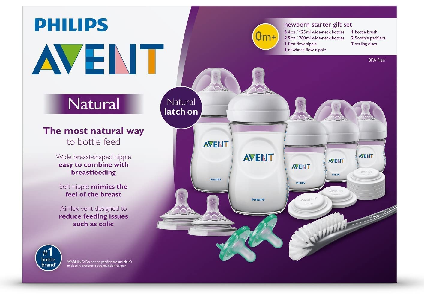Philips Avent Natural Baby Bottle Newborn Starter Gift Set, Scd206/03