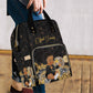 Artsadd Personalized Diaper Bag Backpack, Golden Stripe Necklace Nappy Backpack Large Travel Shoulder Bag Customized Multifuncti