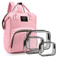 Diaper Bag with Organizing Pouches, Nappy Bags Handbag Multifunction Diaper Bag for Baby Care Travel Backpack Large Capacity Lig