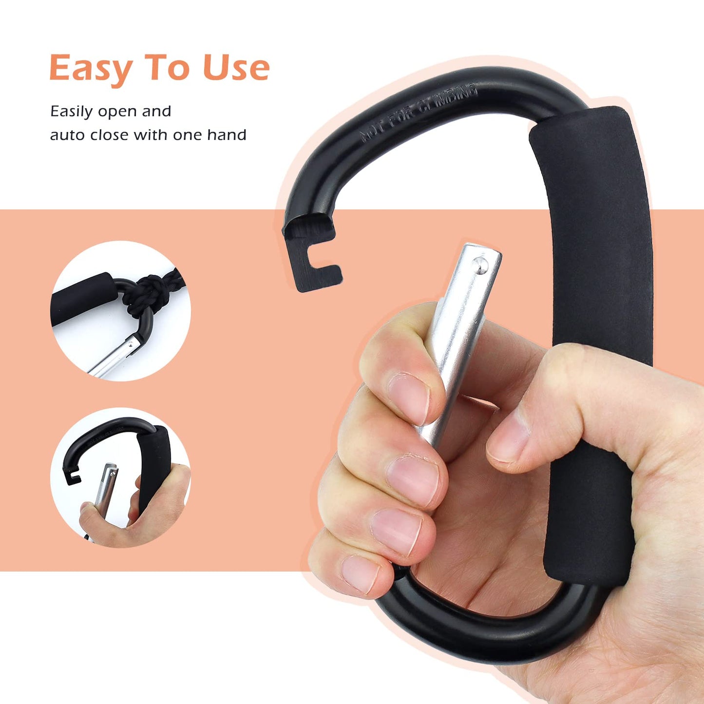 Jialeey Grocery Bag Shopping Bag Holder Handle Carrier Tool Multi Purpose Snap Hook Stroller Hook Set Organizer Accessories With