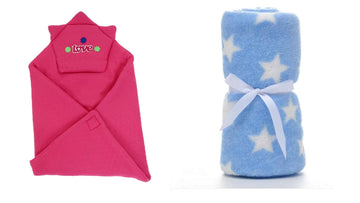 CTMKIDS Baby Wrap with Cap for Kids 74x74 cm  Magenta & Baby Blankets New Born Pack of Star Wrapper Bedsheet  Sky Blue