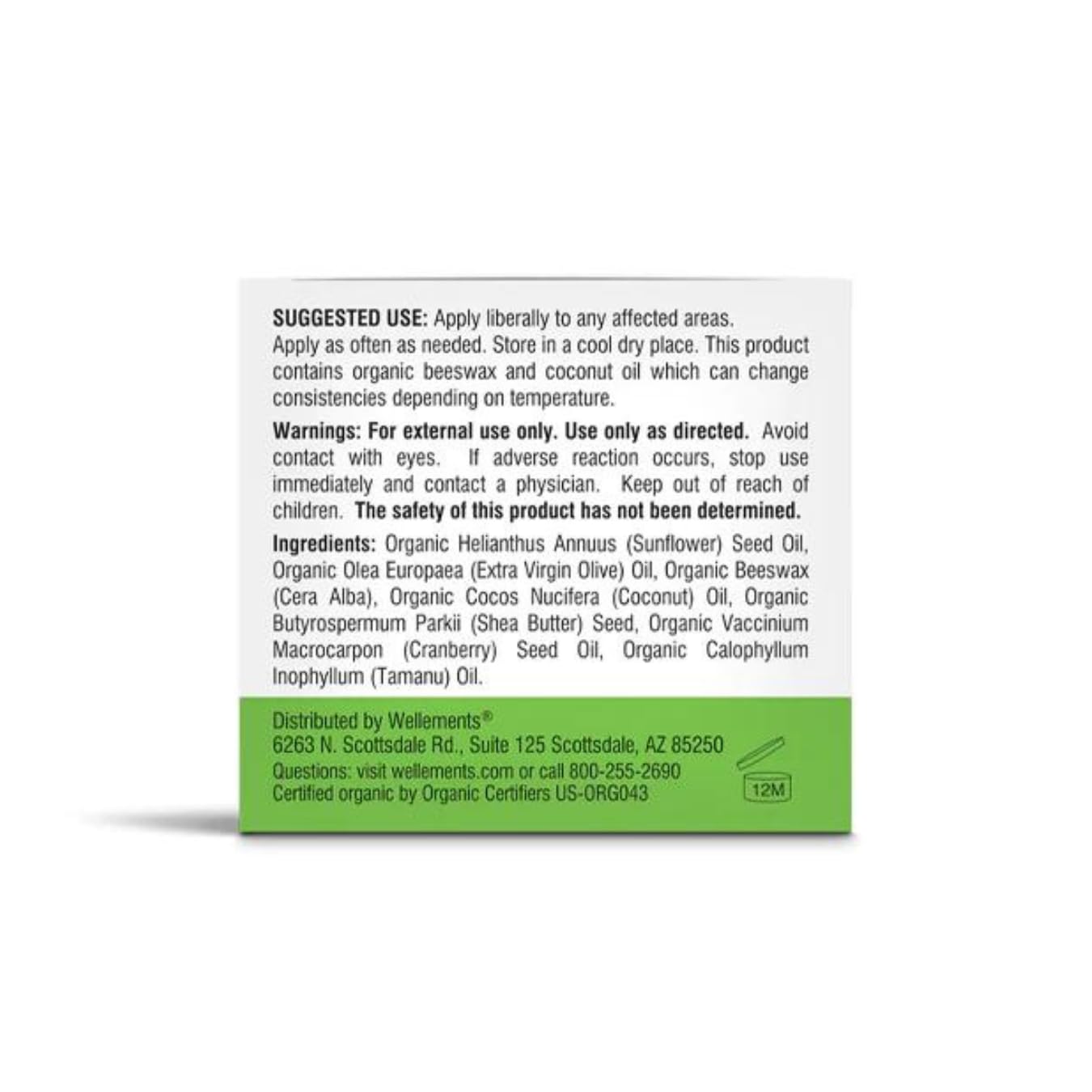Wellements Organic Baby Chest and Foot Rub | Soothes and Comforts with Eucalyptus and Lavender | Certified Organic | Free From P