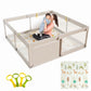 Mloong Baby Playpen with Mat, 59x59 Inches Extra Large Playpen for Babies and Toddlers, Indoor & Outdoor Activity Center, Safety