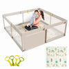 Mloong Baby Playpen with Mat, 59x59 Inches Extra Large Playpen for Babies and Toddlers, Indoor & Outdoor Activity Center, Safety