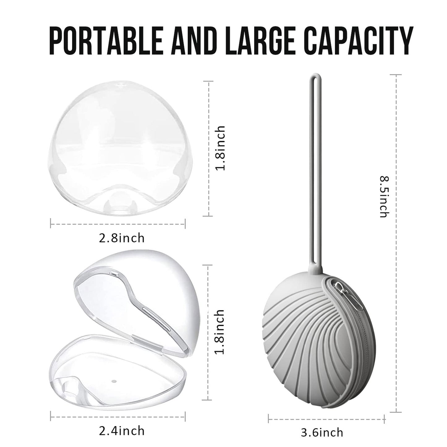 Smlpuame 4 Pack Pacifier Holder Case Set,2 Silicone Portable Pacifier Cover Pouch Bag For Diaper Bags Baby Carriage With 2 Trans