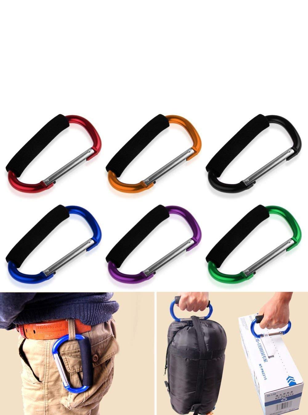 Large Stroller Hooks For Mommy, 2 Pcs Carabiner Stroller Hook Organizer For Hanging Purses, Diaper Bag, Shopping Bags. Clip Fits