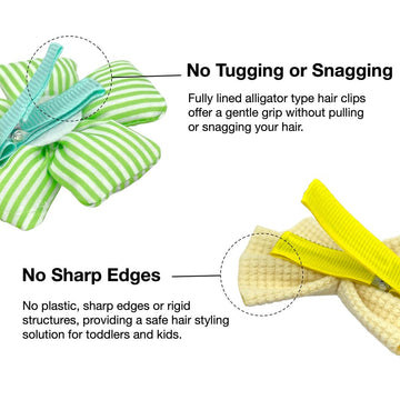Hair Clips For Girls 18 Pcs No Slip Assorted Barrettes For Kids Bows Green Yellow Cute Hair Accessories For Little Girls Teens T