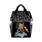 Custom Name Baby Bags For Dad Mom, Personalized Alphabet Microphone Diaper Backpack With Stroller Straps Large Capacity Nappy Ba