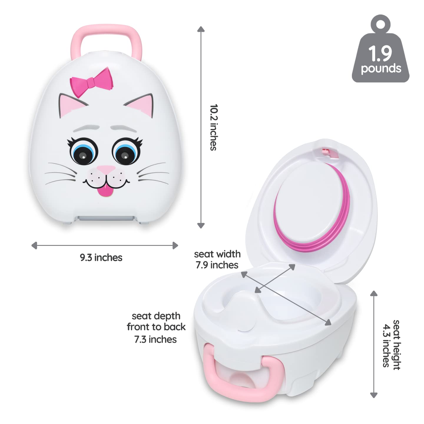 My Carry Potty - Cat Travel Potty, Award-Winning Portable Toddler Toilet Seat For Kids To Take Everywhere