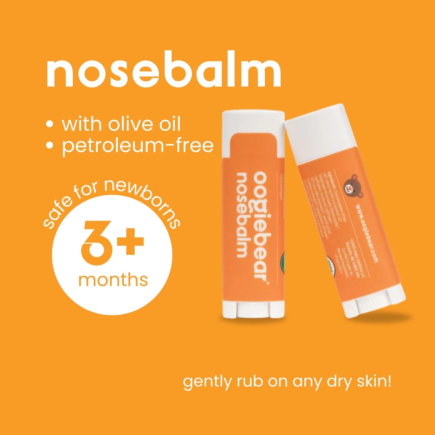 Oogiebear Organic Nourishing Body Balm To Relief Dry Itchy Skin - Multipurpose & Sickness, Congestion, Relief Chest Rub, On-The-