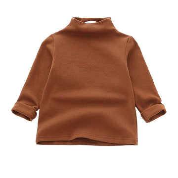 Modntoga Toddler Turtleneck Baby Girl Boy Long Sleeve Shirt Solid Color Mock Neck Shirt Turtleneck Blouse Fall Winter Clothes (B