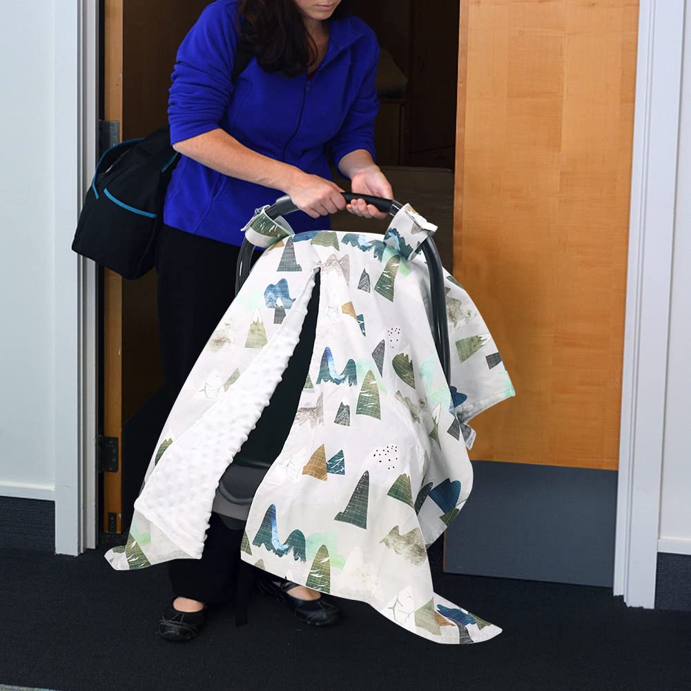 Tanofar Car Seat Cover Baby, Carseat Covers Baby Boy Girl, Peekaboo Opening Infant Car Seat Cover For Winter, Warm & Cozy, Adven