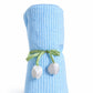 Hi mom Baby Hooded Towel, Soft Striped Texture, with Decorative Floral Ribbon (Blue, 50X110)