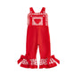 Mieeyali Girls Valentines Day Outfit Overalls Heart Romper Baby Girl Valentines Outfit Bell Bottoms Suspender Jumpsuit (Red, 18-