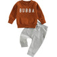 Baby Boy Clothes 3 6 9 12 18 24M 3T Pants Set Hooded Patchwork Hoodie Striped Sweatpants Fall Winter Outfit (Z Brown, 18-24 Mont
