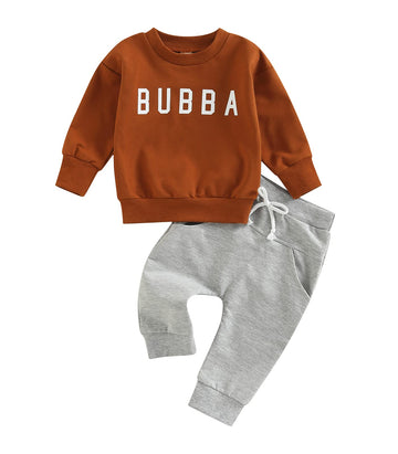 Baby Boy Clothes 3 6 9 12 18 24M 3T Pants Set Hooded Patchwork Hoodie Striped Sweatpants Fall Winter Outfit (Z Brown, 18-24 Mont