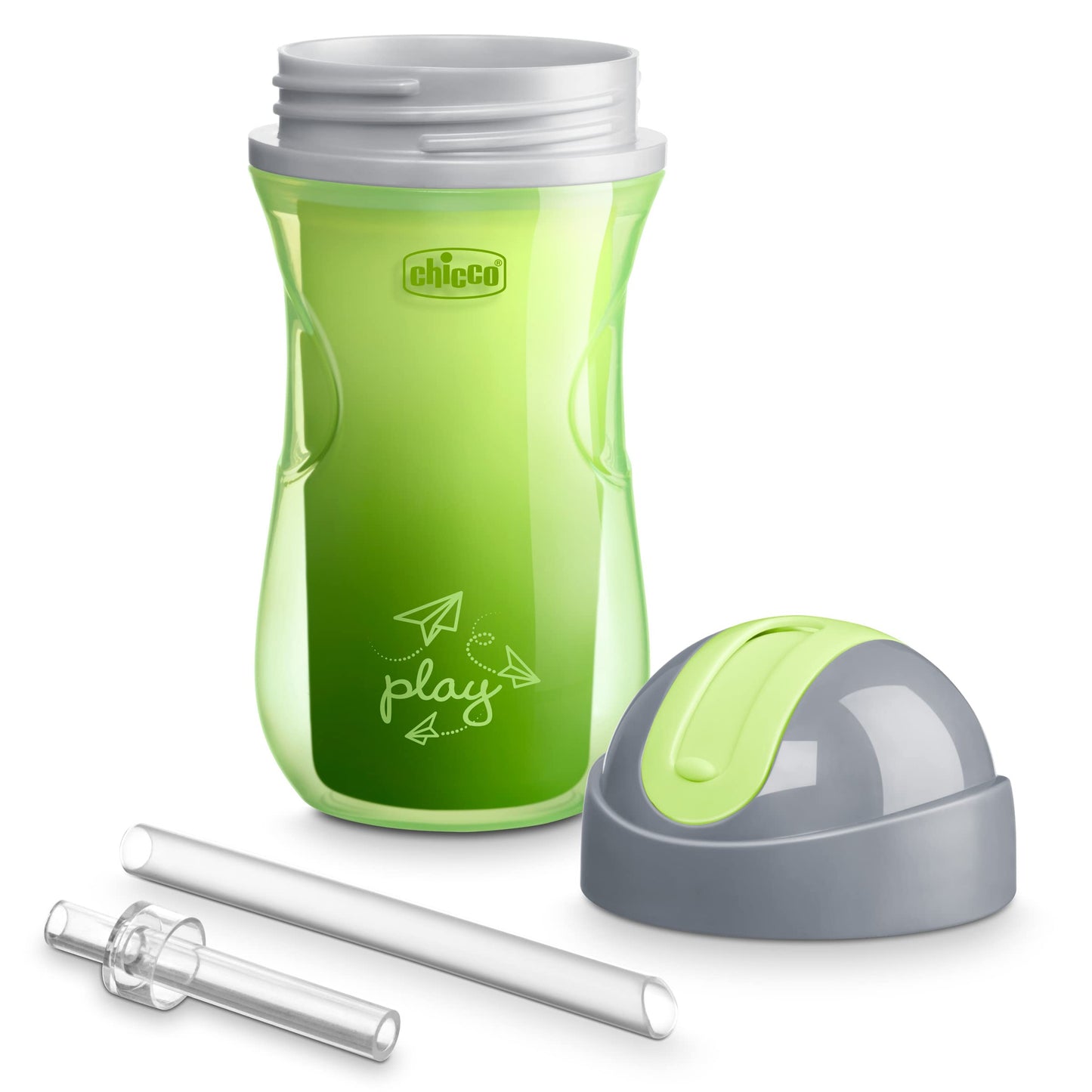 Chicco Double-Wall Insulated Flip-Top Sippy Cup With Silicone Straw And Spill-Free Lid 9Oz.| Top-Rack Dishwasher Safe | Easy To