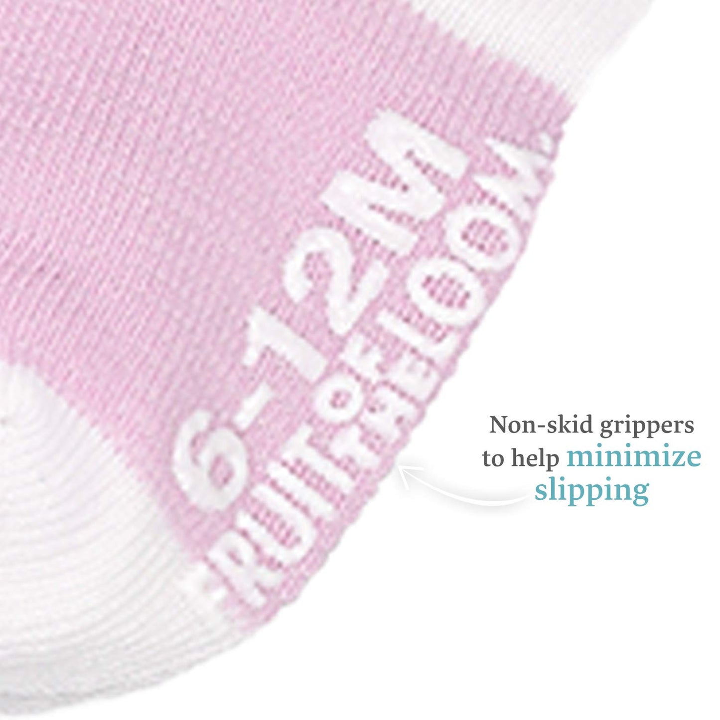 Fruit Of The Loom Baby 14-Pack Grow & Fit Flex Zones Cotton Stretch Socks - Unisex, Girls, Boys (6-12 Months, Pink Pop)