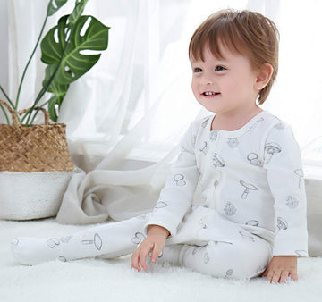 Owlivia Organic Cotton Baby Pajamas, Boys Girls 2-Pack Zip Front Sleep  'N Play, Footed Sleeper, Long Sleeve(Newborn, Golden Sta