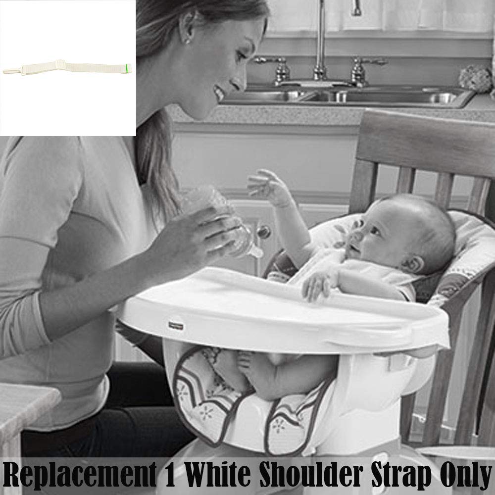 Replacement Part For High Chair - Fisher-Price Space Saver High Chair Sunny Flower Bgb27 ~ Replacement 1 White Shoulder Strap