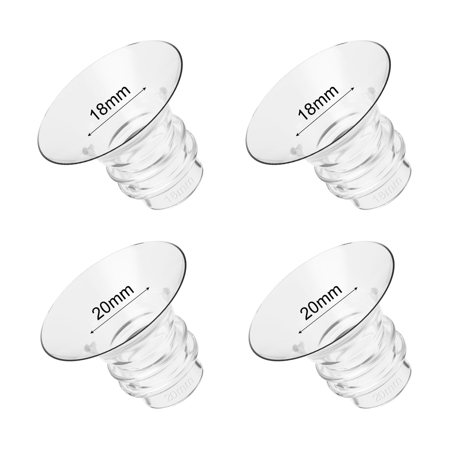 Gotocut Flange Inserts 18Mm 20Mm 4Pcs Compatible With Spectra Medela Tsrete Momcozy Bellababy 24Mm Flange/Shields Wearable Breas