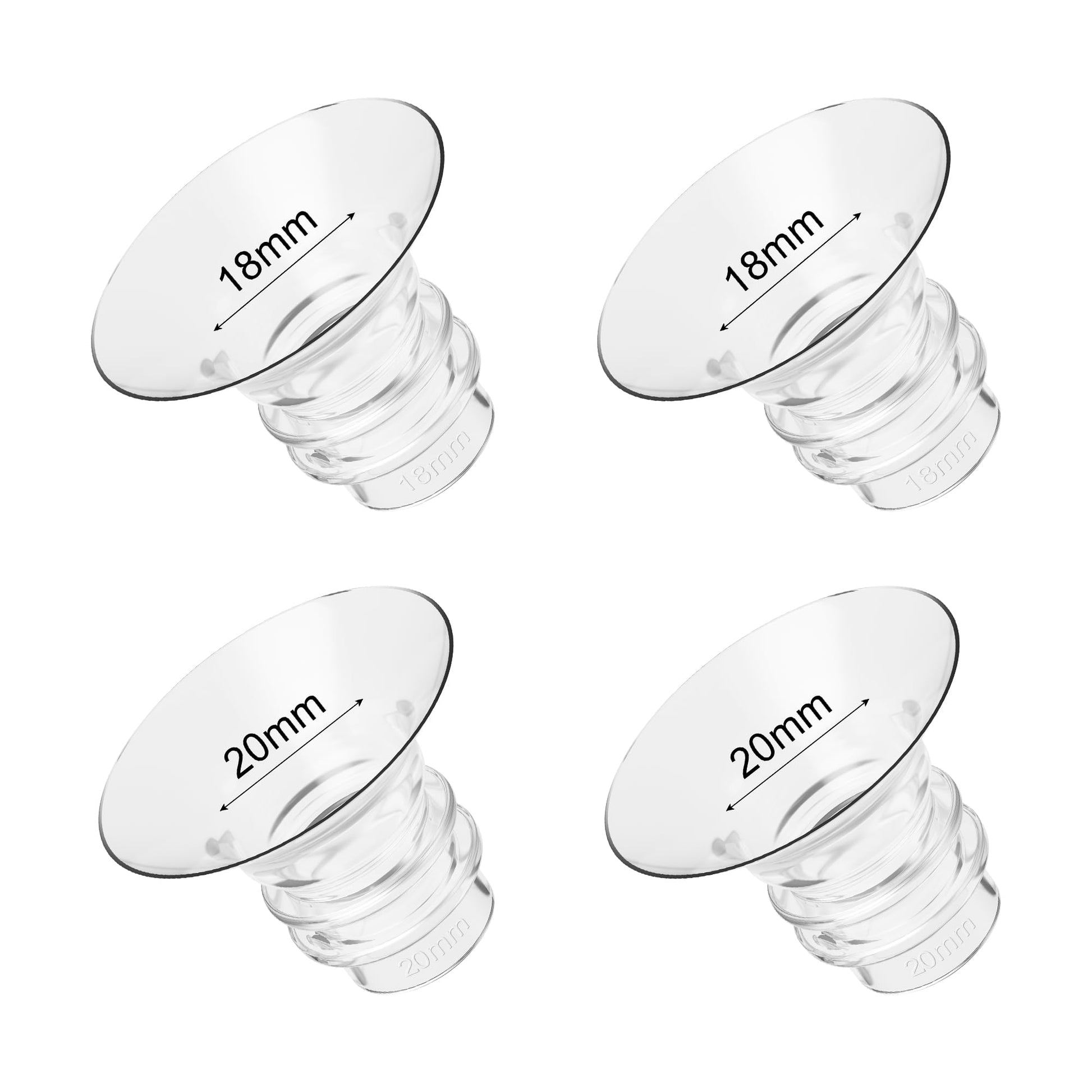 Gotocut Flange Inserts 18Mm 20Mm 4Pcs Compatible With Spectra Medela Tsrete Momcozy Bellababy 24Mm Flange/Shields Wearable Breas
