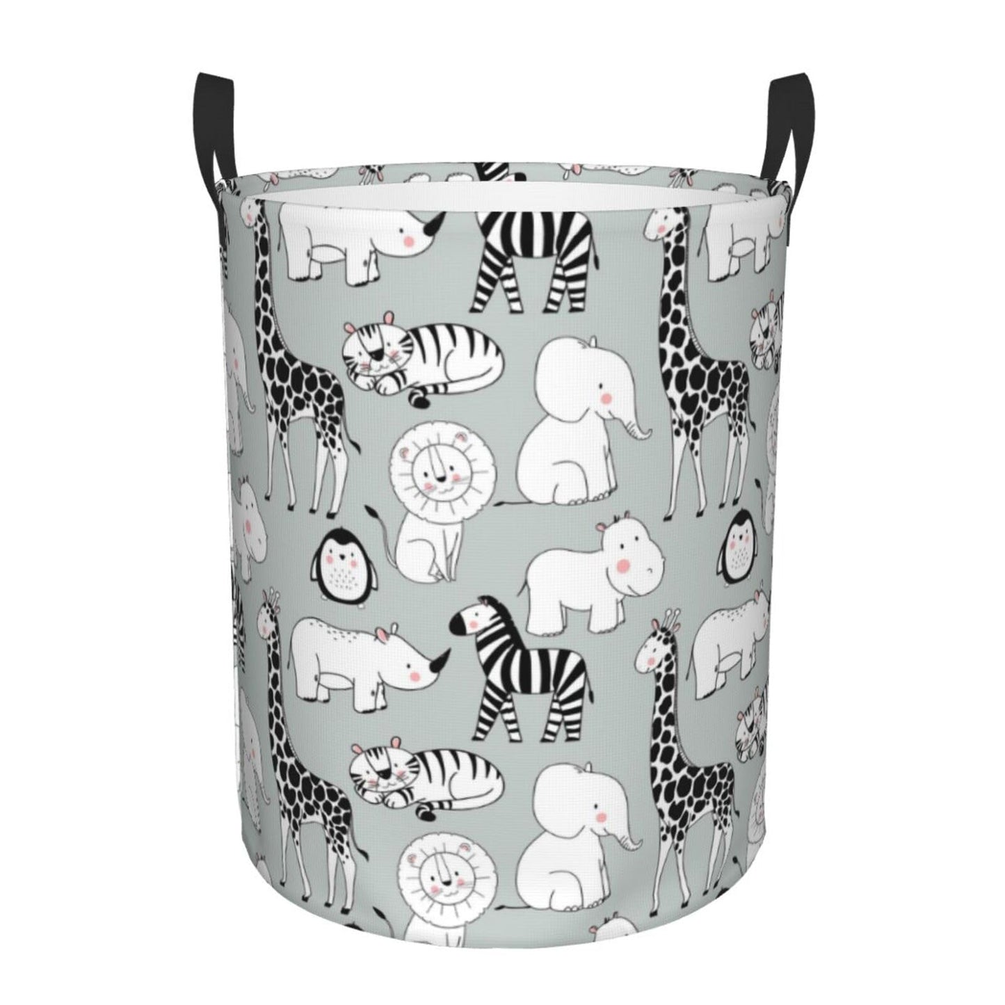 Pevtufa African Animals Foldable Laundry Basket Organizer,Fabric Clothes Toy Storage Basket Nursery Hamper Storage Bin For House