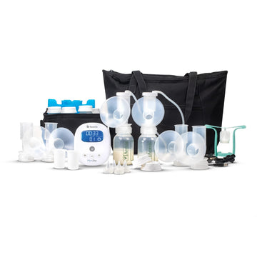 Ameda Mya Joy Double Electric Breast Pump + Breast Pump Bag + Manual Breast Pump & Cooln Carry Milk Storage Bag | Portable Breas