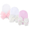 Dreshow Bqubo Newborn Hospital Hat Infant Baby Hat Toddler Beanie Hat With Big Bow Baby Nursery Caps, 0-3 Months