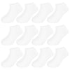 Booph 12 Pairs Kids Ankle Socks Boys Girls Half Cushion Socks 4-6 Years White