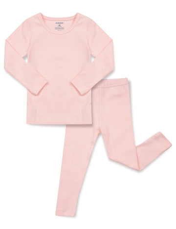 Avauma Baby Boys Girls Pajama Set Kids Toddler Snug Fit Basic Cotton Sleepwear Pjs For Daily (Spring Pink-1 Small)