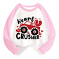 Girls Valentines Day Shirt Toddler Boys Girls Monster Truck Heart Graphic Little Kids Tops For Valentines 3T Pink