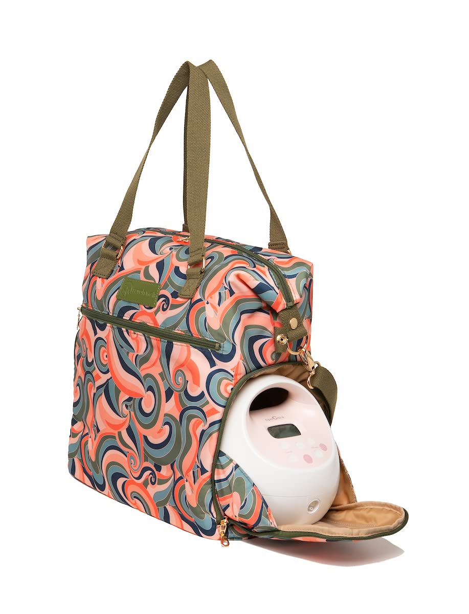 Sarah Wells 'Lizzy Breast Pump Bag With Carrying Handles And Crossbody Strap - Insulated Pockets - Compatible With Most Portabl