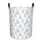 Kuilepa Playful Polar Bear Pals Print Laundry Basket Circular Laundry Hamper With Handles Waterproof Dirty Clothes Storage Baske