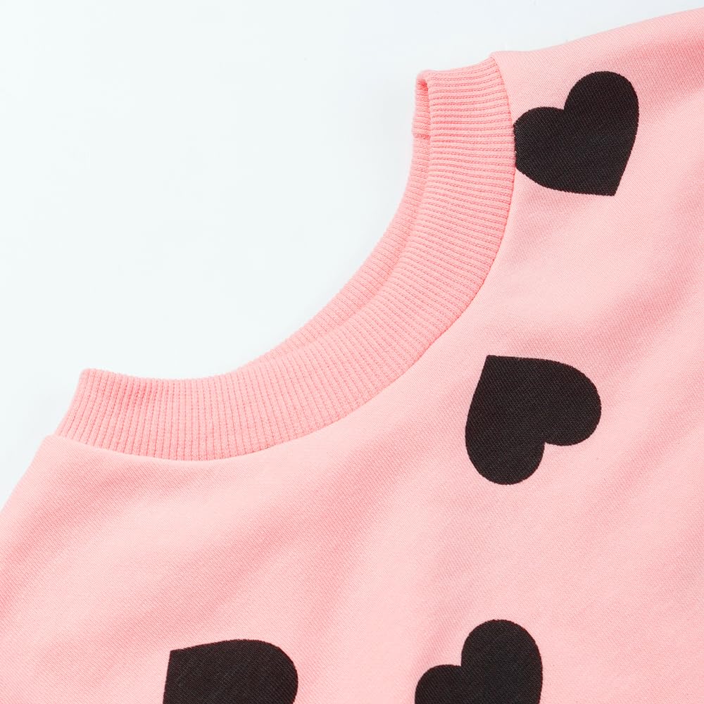 Zarmfly Toddler Girls Valentines Sweatshirts Girl Heart Shirts Girls Heart Clothes Sweater Girl Shirt Kids Pullover Long Sleeve