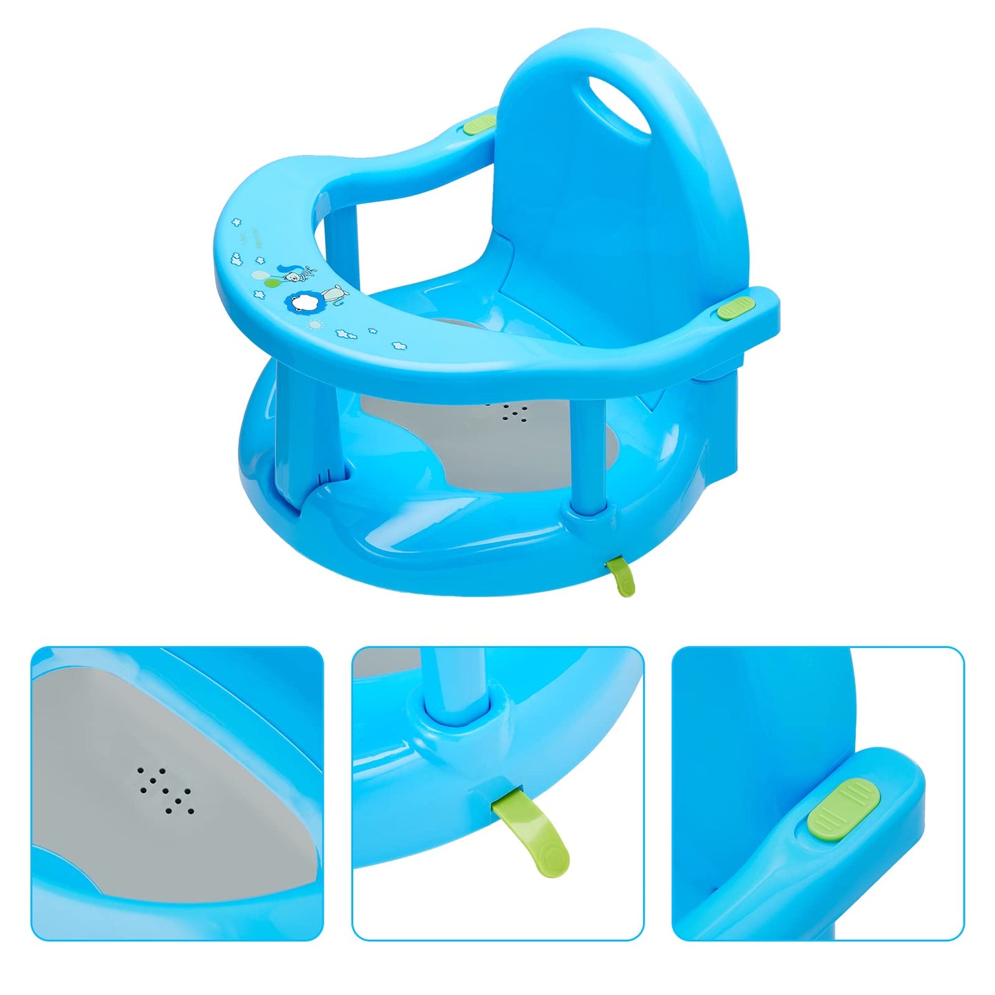 Foldable Baby Bathtub Seat,Non-Slip Infants Baby Bath Chair For Bathtub,Cute Shape Baby Shower Chairs For Tub Sitting Up, Surrou