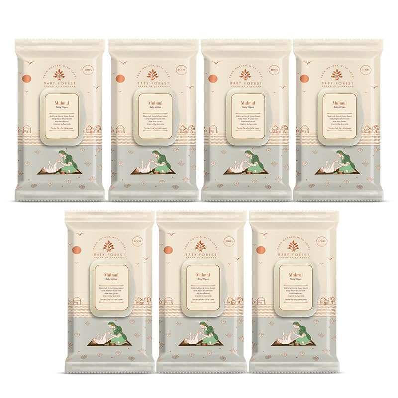 Baby Forest Mulmul Baby Wipes (Pack Of 7)