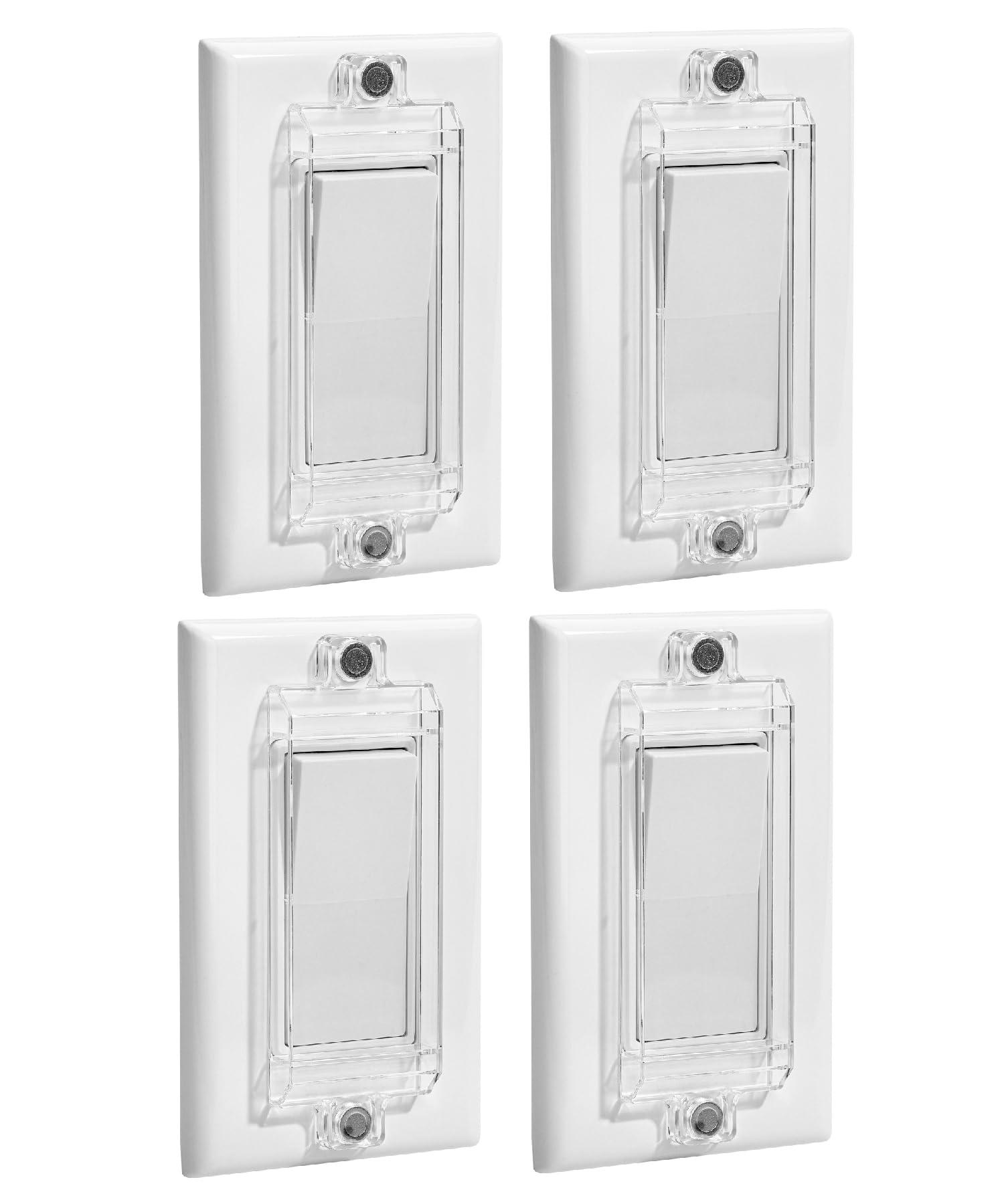 Bates- Magnetic Light Switch Guard, 4 Pack, Clear, Child Proof Light Switch Cover Child Proof