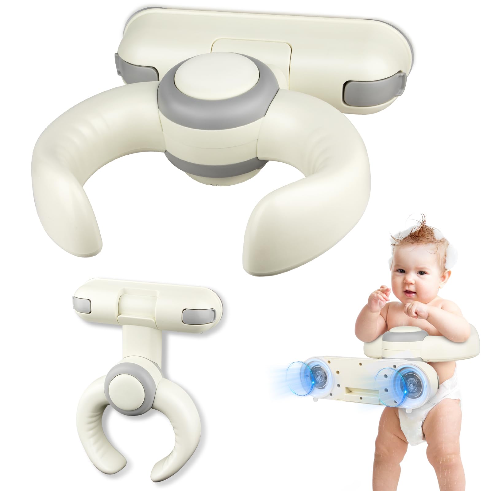 Foldable Wall-Mounted Baby Shower Stand, Adjustable Anti-Slip Baby Shower Standing Support, Soporte para Baera de Beb  , Ideal G