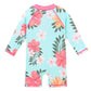 Huaaniue Baby/Toddler Girl Swimsuit Rashguard Long Sleeve One-Piece Swimwear Cyan 6-12 Months