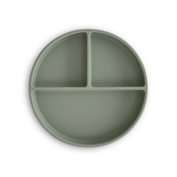 mushie Silicone Suction Plate | BPA-Free Non-Slip Design (Dried Thyme)