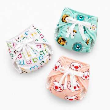 Snugkins Dry Feel Padded Langot/Nappies For New Born Baby 05 Months | 100% Pure Cotton Cloth Nappies | Washable & Reusable (Sma
