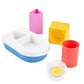 Skip Hop Baby Bath Toy STEM Learning & Play Stacking Boat 6-piece Set Bathtub Sensory Development Toy with Sprinkle Effects & Fl