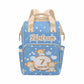 M Yescustom Personalized Blue Bear Diaper Bag With Name & Age, Custom Star Travel Backpack With Large Capacity Waterproof Mommy