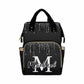 Artsadd Customized Diaper Backpacks For Mother'S Day, Personalized Black Glitter Diaper Bags For Men Custom Travel Nappy Mommy B