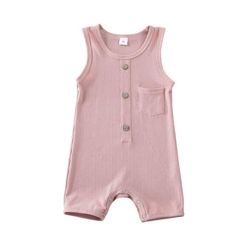 Iddolaka Newborn Summer Baby Boy Girl Romper Bodysuit Jumpsuit Playsuit One Piece Outfit Clothes (Pink, 6-12 Months)